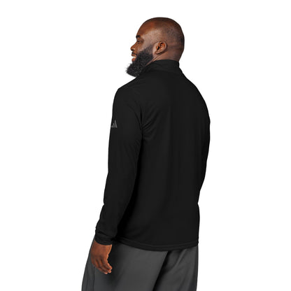 Embroidered Quarter-Zip Pullover — White Performance Adidas Pullover "Say You Can and You Will"