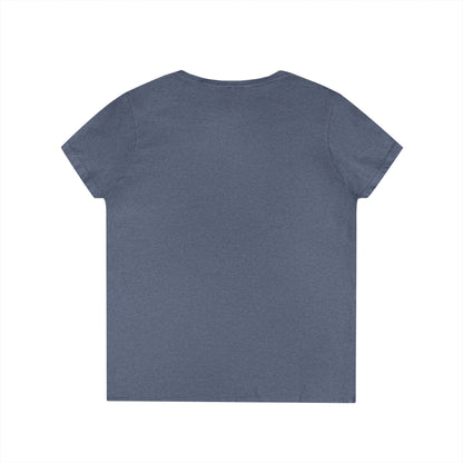 Ladies' V-Neck T-Shirt — Retro Gold Seal 'S' Emblem