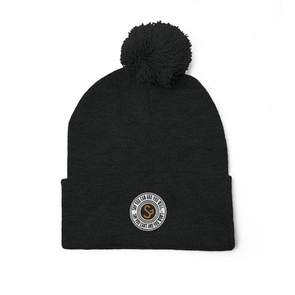 Pom-Pom Knit Cap - "Say You Can and You Will"