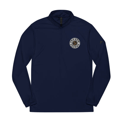 Embroidered Quarter-Zip Pullover — White Performance Adidas Pullover "Say You Can and You Will"
