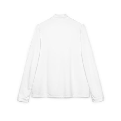 Embroidered Quarter-Zip Pullover — White Performance Adidas Pullover "Say You Can and You Will"