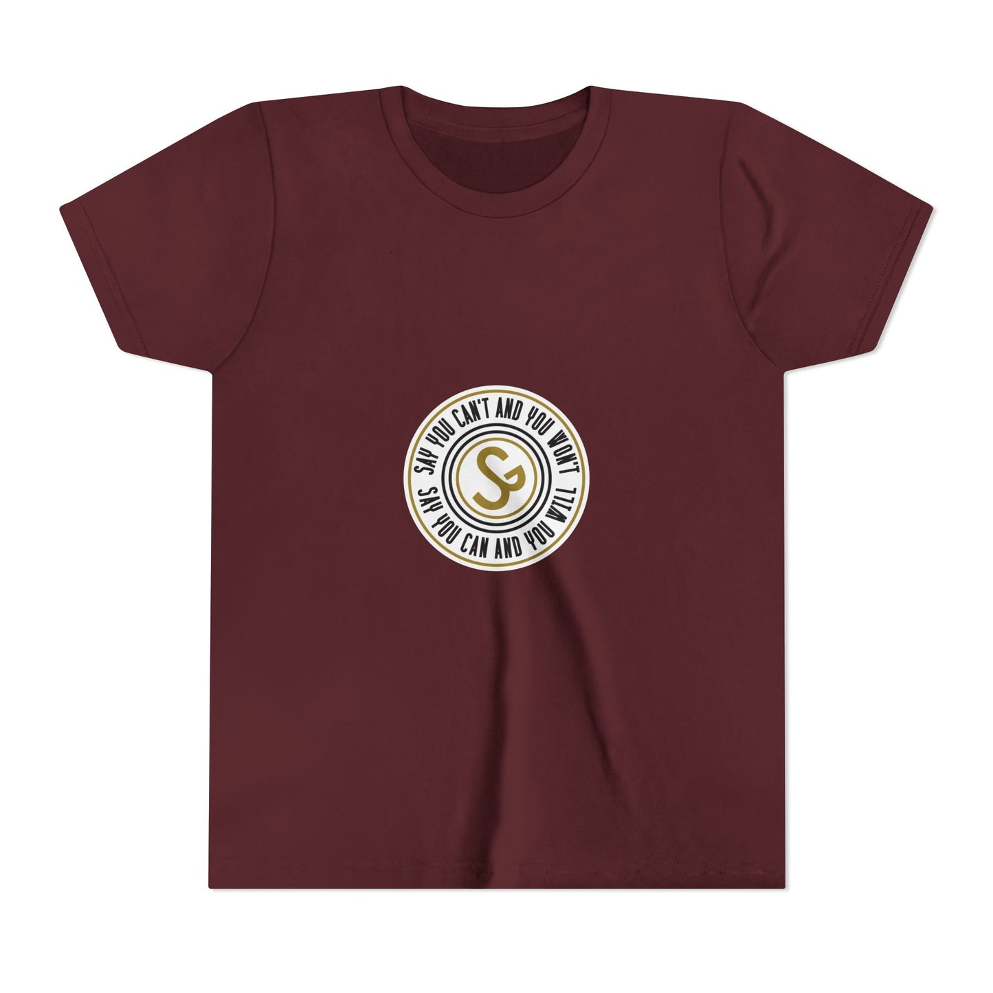 Youth Tee - "Say You Can and You Will" Retro Badge Graphic
