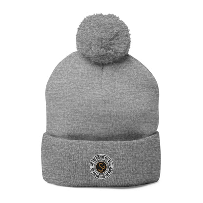 Pom-Pom Knit Cap - "Say You Can and You Will"