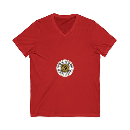 Minimalist Coin Logo V-Neck Tee