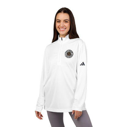 Embroidered Quarter-Zip Pullover — White Performance Adidas Pullover "Say You Can and You Will"
