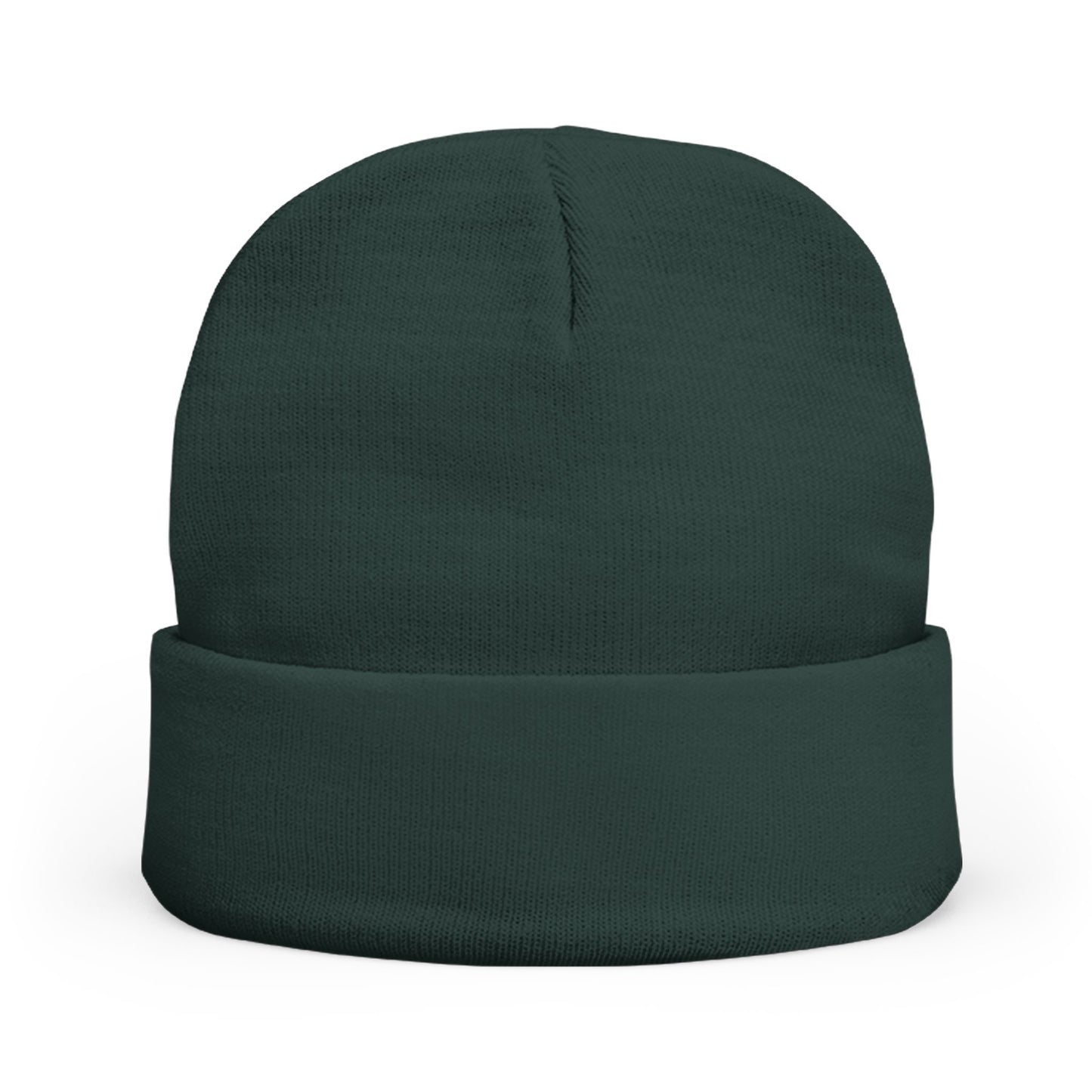 Embroidered Compass Logo Knit Beanie — Minimal Outdoor Winter Hat