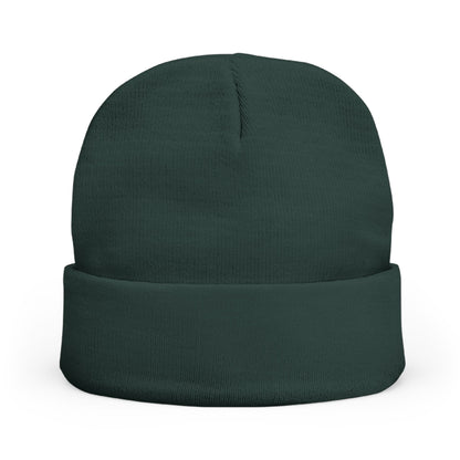 Embroidered Compass Logo Knit Beanie — Minimal Outdoor Winter Hat