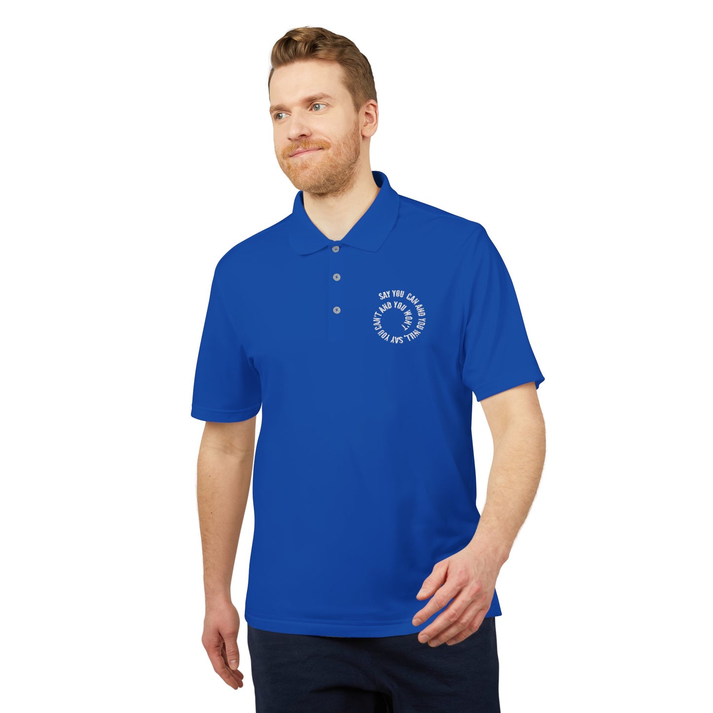 Performance Polo — ‘Not Your Average’ Circular Logo Golf Shirt