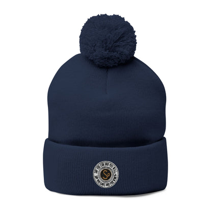 Pom-Pom Knit Cap - "Say You Can and You Will"