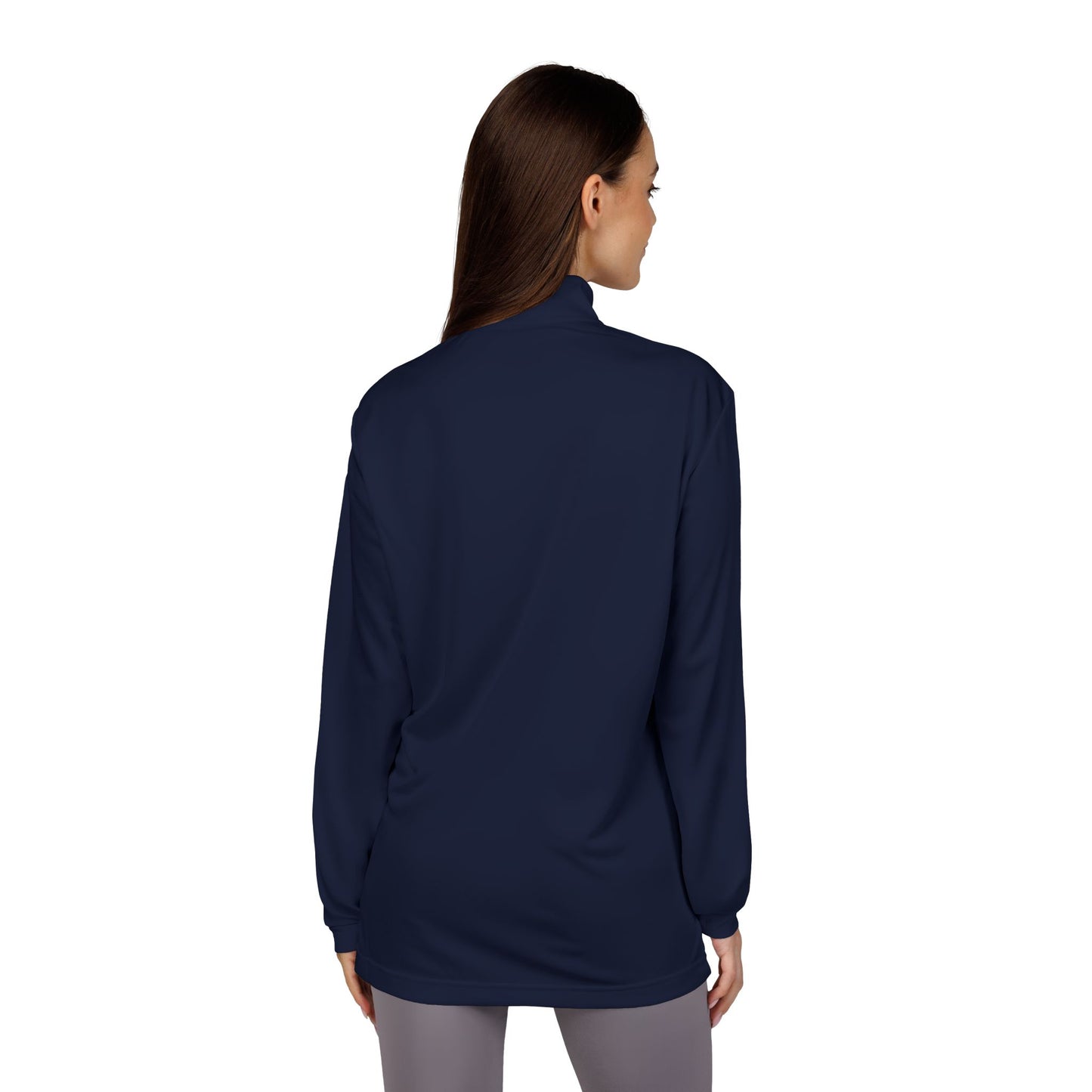 Embroidered Quarter-Zip Pullover — White Performance Adidas Pullover "Say You Can and You Will"