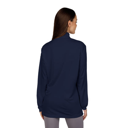 Embroidered Quarter-Zip Pullover — White Performance Adidas Pullover "Say You Can and You Will"
