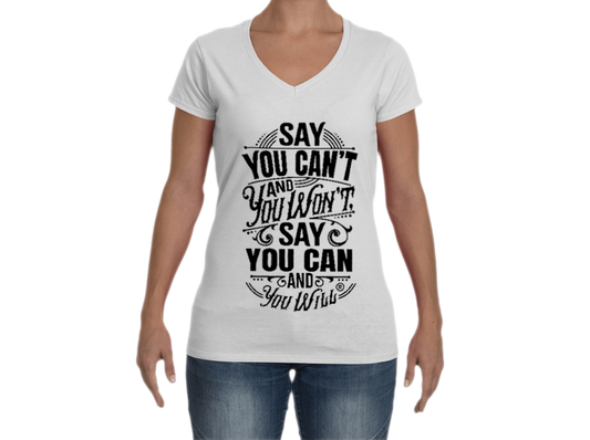 Say you Can Softstyle V-Neck T-Shirt