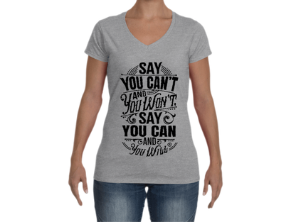 Say you Can Softstyle V-Neck T-Shirt